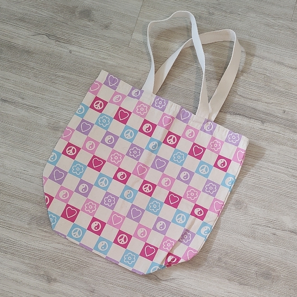Peace Sign Canvas Satchel - Picture 2 of 6